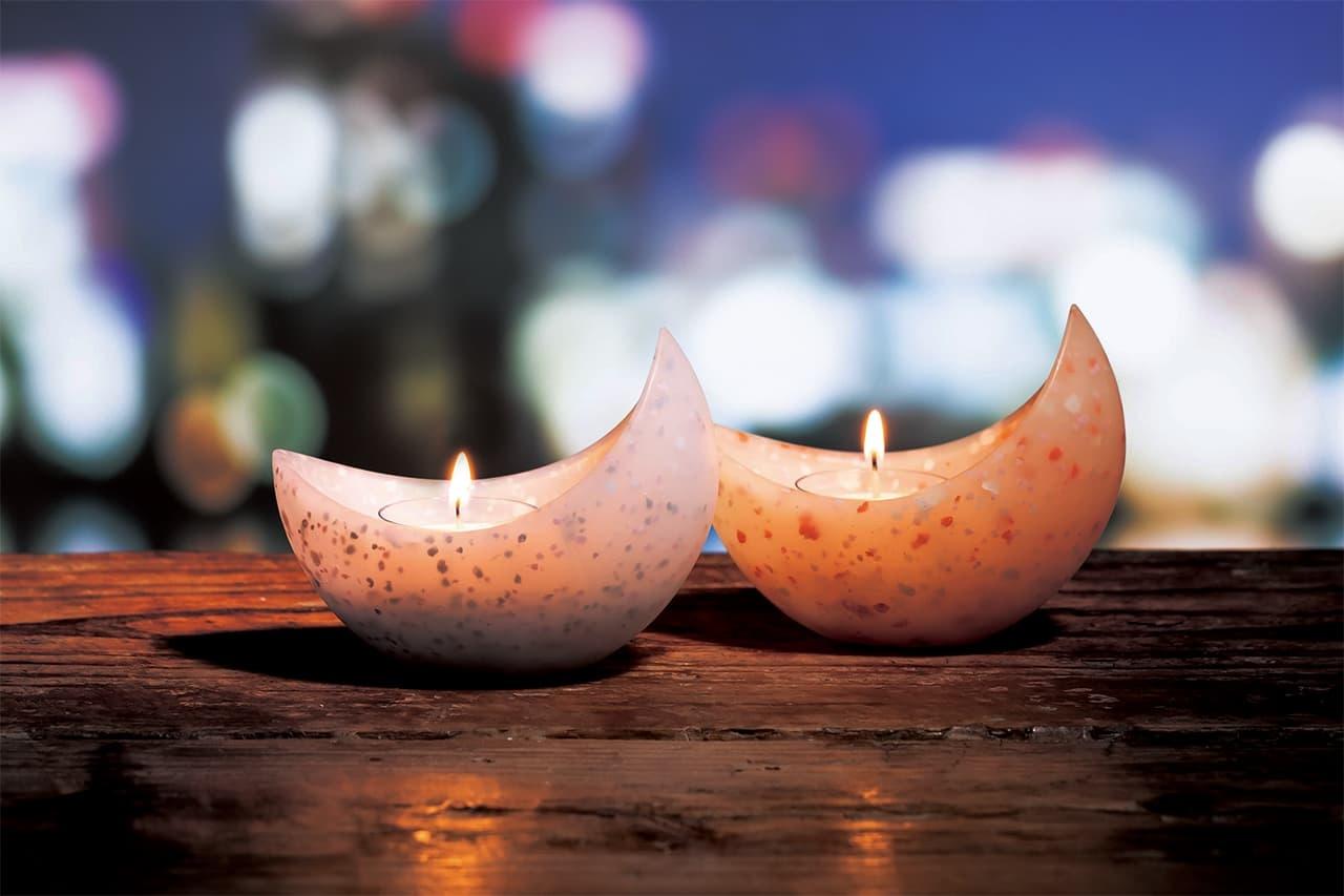 ツキの形のキャンドルホルダー