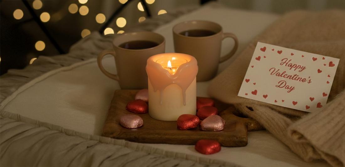 あかりを添える、バレンタインキャンドル