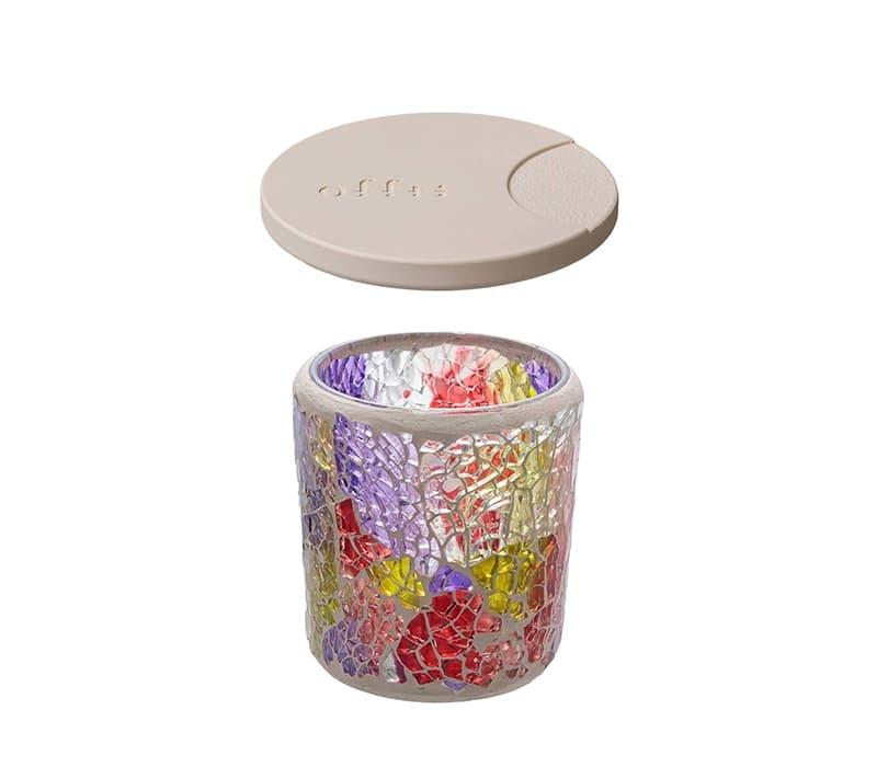 フタ付きモザイクグラス（アール）