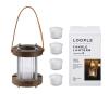 キャンドルランタン ブラウン「ウッド」S