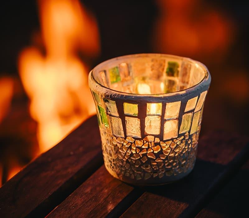 アウトドアキャンドル「モザイク」（シエル） | キャンドルワールド