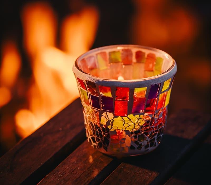 アウトドアキャンドル「モザイク」（アール）