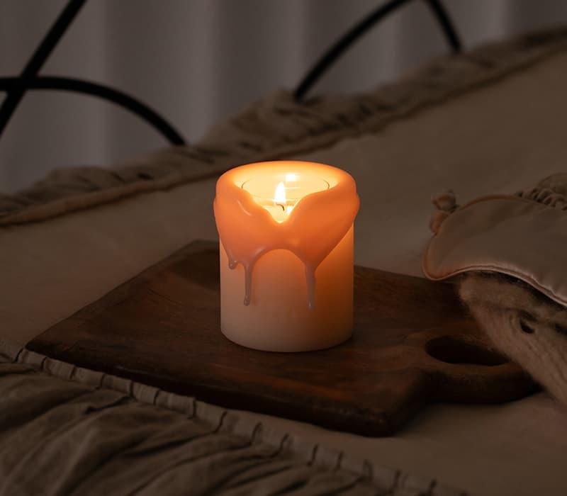 アロマキャンドルホルダー「トロリ」(ピンクベージュ)