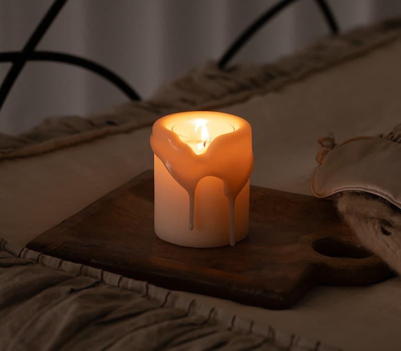 アロマキャンドルホルダー「トロリ」（グレージュ） | キャンドルワールド