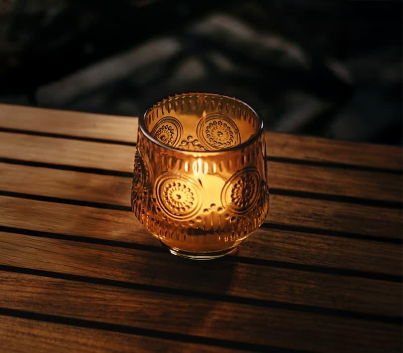 アウトドアキャンドル「メダリオン」（アンバー）