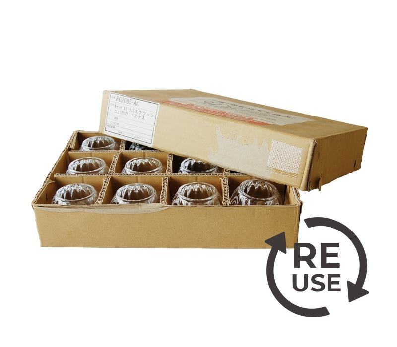 エコリユースキャンドルグラス「スクワッシュ」１２個セット（クリア）