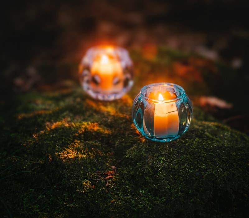 アウトドアキャンドル「グローブ」（ブルー）