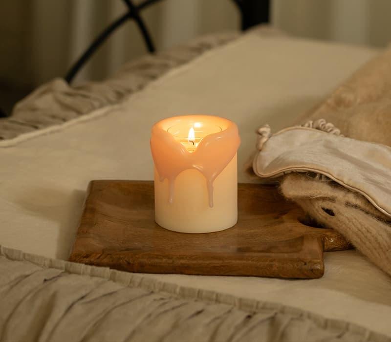 アロマキャンドルホルダー「トロリ」(ピンクベージュ)