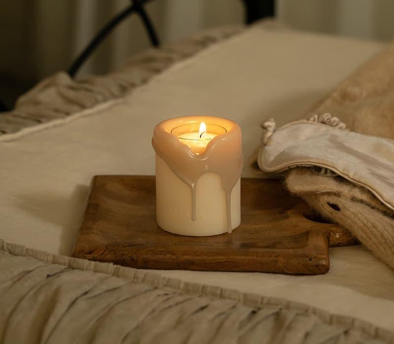 アロマキャンドルホルダー「トロリ」（グレージュ） | キャンドルワールド