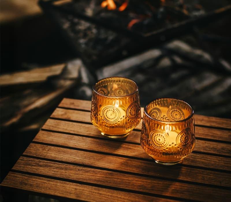 アウトドアキャンドル「メダリオン」（アンバー）