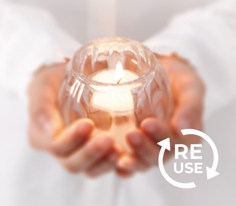 エコリユースキャンドルグラス「スクワッシュ」１２個セット（クリア）