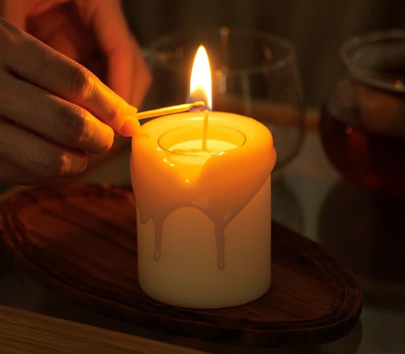 アロマキャンドルホルダー「トロリ」(ピンクベージュ)