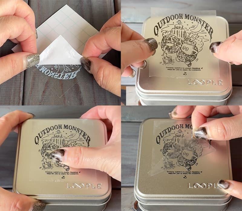 アウトドアモンスターFIRE-STOCK カッティングシール（小）ブラック