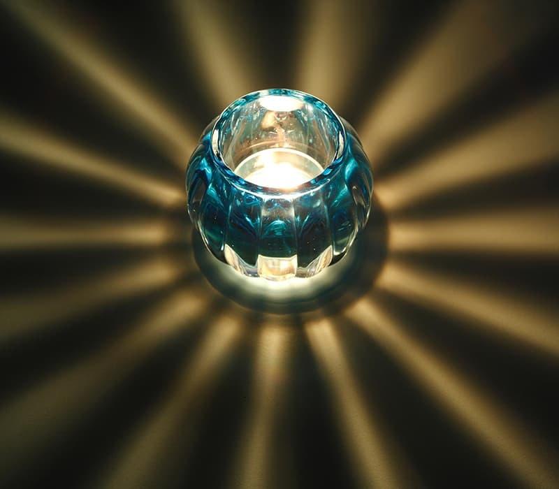 アウトドアキャンドル「グローブ」（ブルー）