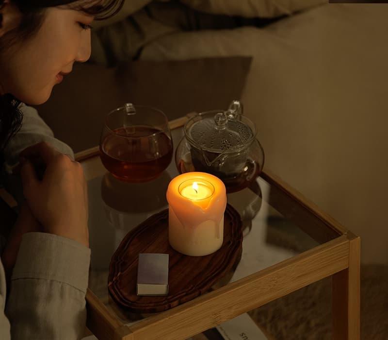 アロマキャンドルホルダー「トロリ」(ピンクベージュ)