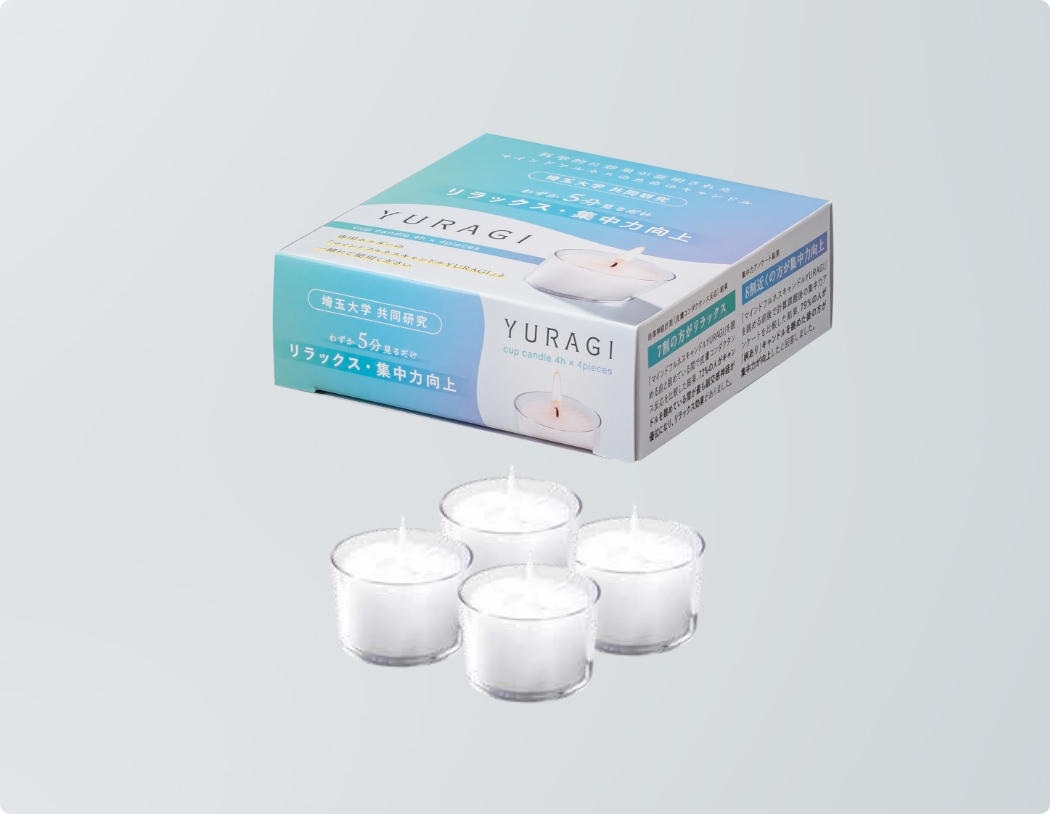 YURAGI cup candle 4h×4pieces