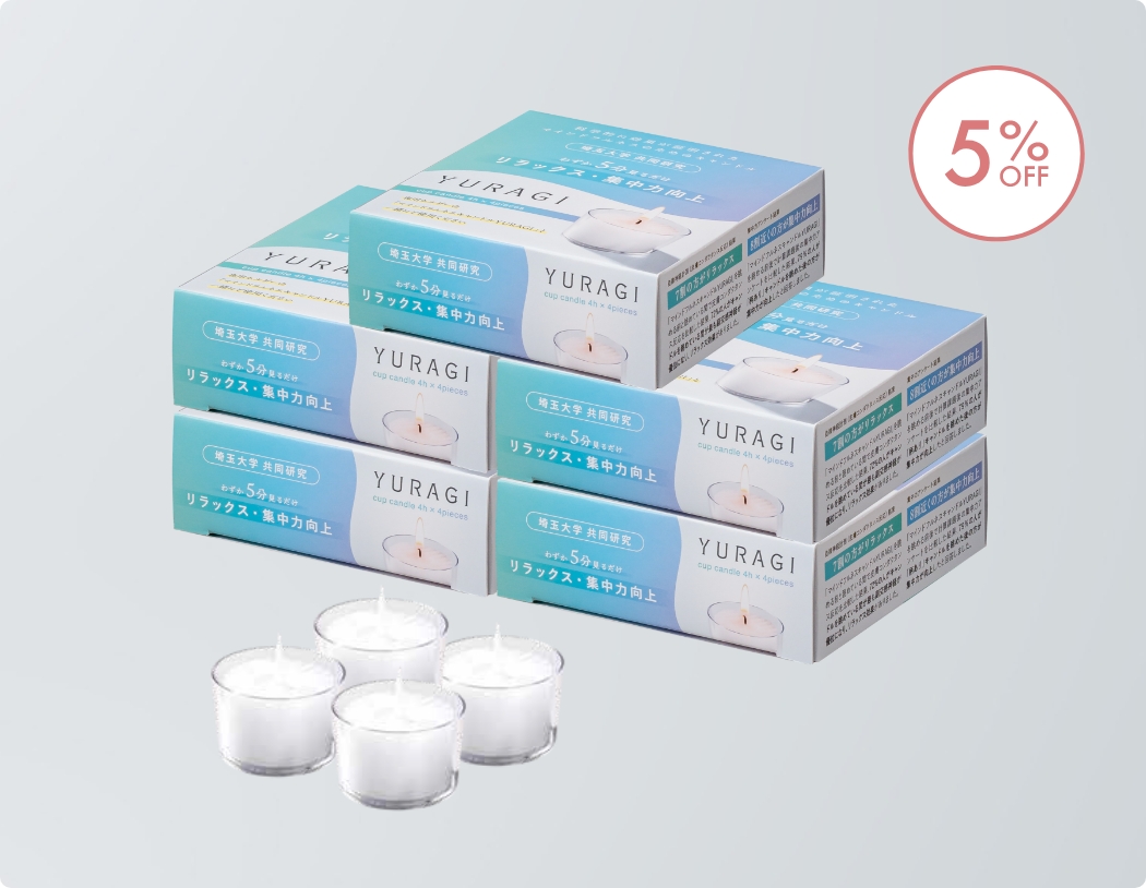 YURAGI cup candle 4h×4pieces