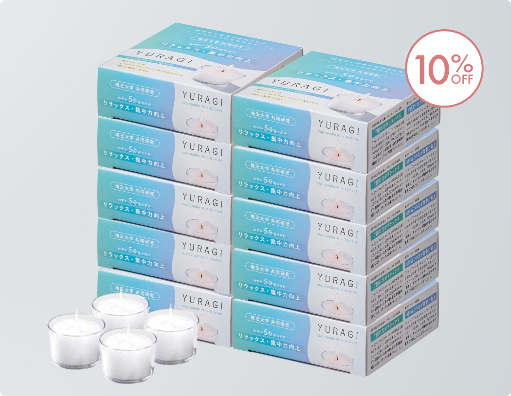 YURAGI cup candle 4h×4pieces